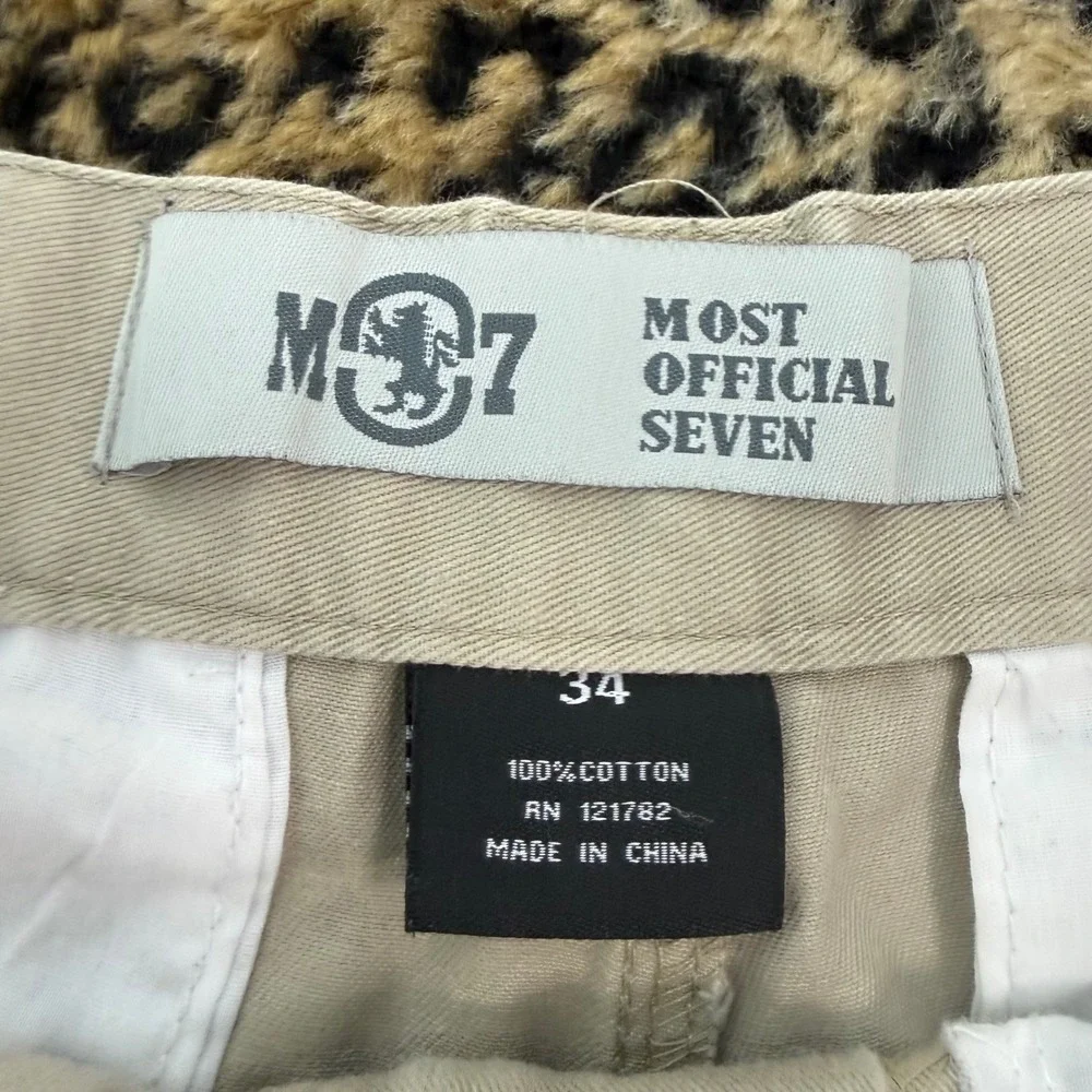 Most Official Seven M7 Baggy Beige Cargo Shorts Mens 34 Y2K Skater Streetwear